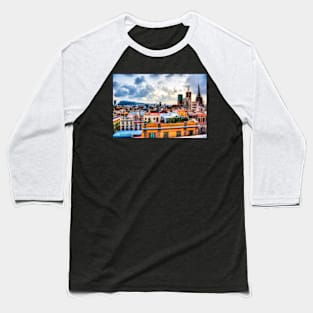 Barcelona Skyline Across The Rooftops Baseball T-Shirt